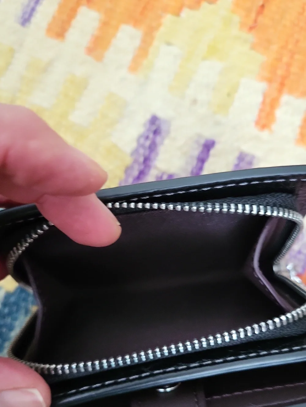 Coach Pebble Leather Snap Wallet - Black w/Silver Hardware